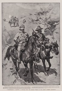 Med bind for øynene, med en melding fra Sir George White til fienden utenfor Ladysmith